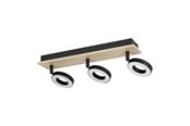 Lampor - EGLO RIELVES SPOT RAIL L400 3X4.2W TRÄ/SVART/VIT FSC - 901204