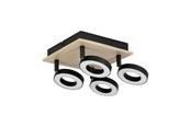 Lampor - EGLO RIELVES TAK 4L 170X170 TRÄ/SVART/VIT FSC - 901205