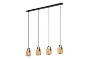 Lampor - EGLO AYLES LÅNGBORD 4L GU10 SVART/TRÄ FSC - 43748