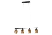 Lampor - EGLO ZABALEA LÅNGBORD 4XE14 L785 SVART/BÄRNSTEN - 98765