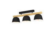 Lampor - EGLO SHERBURN TAKLAMPA 3L E27 SVART/TRÄ FSC - 43738