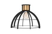 Lampor - EGLO STILLINGTON TAKLAMPA E27 SVART/TRÄ - 43768