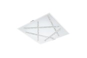 Lampor - EGLO SORRENTA PLAFOND 365X365 VIT/KLAR/KRISTALL - 93765