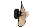 Lampor - EGLO MARYWELL VÄGG 200X300 E27 SVART/BAMBU - 44045