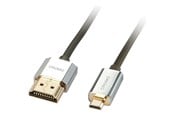 Displaykabel - Lindy CROMO Slim High Speed HDMI to micro HDMI Cable with Ethernet - 41682