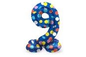 Leksaker - Folat BV Standing Foil Balloon Colorful Dots Number 9 - 72cm - 63979