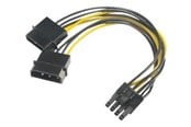 Strömkabel (intern) - Akasa - power adapter - 4 PIN internal power to 8 pin PCIe power (6+2) - 15 cm - AK-CBPW20-15