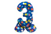 Leksaker - Folat BV - Standing Foil Balloon Colorful Dots Number 3 - 72cm - 63973