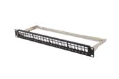 Nätverks tillbehör - Lanberg Patch Panel Blank 24-Port 1U 19" FTP for Keystone Modules Black - PPKS-0924-B