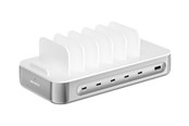Tablet - Adapters & Chargers - 4smarts Charging station Team 100W 1x USB-A port 5x USB-C ports includes 6 cables silver - 541281