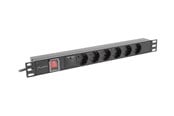 Strömkabel (extern) - Lanberg - power distribution unit - 4000 Watt - PDU-06F-0200-BK