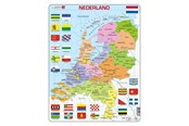 Pusselspel - Selecta Play - Larsen Jigsaw Puzzle Map of the Netherlands with Provinces and Flags 48 pcs. - LA-K53-NL