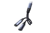 USB-kabel - Joyroom  SY-C03 USB-C to 2x USB-C 2in1 DAC adapter - black - SY-C03
