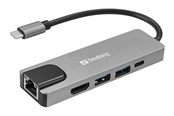 Dockning - Sandberg USB-C 5-in-1 Travel Dock - 336-99