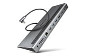 USB Hub - AXAGON Triple 4K Display SuperSpeed USB-C Hub USB Hub - USB 3.2 - 11 porte - Grey - HMC-4KX3