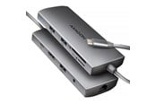USB Hub - AXAGON SuperSpeed USB-C Hub USB Hub - USB 3.2 - 9 porte - Grey - HMC-8HLSA