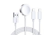 USB-kabel - Joyroom S-IW007 3-in-1 cable USB-A magnetic charger - Lightning 1.2m - white - S-IW007 White