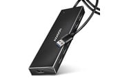 USB Hub - AXAGON SuperSpeed USB-A Flat Hub with 1 m Cable USB Hub - USB 3.2 - 7 porte - Svart - HUE-F7A