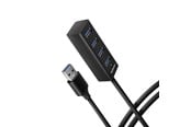 USB Hub - AXAGON SuperSpeed USB-A Mini Hub with 1.2 m Cable USB Hub - USB 3.2 - 4 porte - Svart - HUE-M1AL