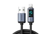 USB-kabel - Joyroom Prism Series A16 Lightning / USB-A Cable 2.4A 1.2m with LED Display - Black - S-AL012A16