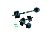 Sport & Fitness - ASG 15 kg. Vægtsæt m. Runde skiver - Sort/Grøn - ASG4469BL/GR