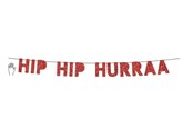 Hobby Tillbehör - SCANSEASON Guirlande HIP HIP HURRA rød glitter - 100358