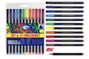 Skriv- och ritverktyg - CENTRUM Fiber pen 12 pcs. ass. Triangular. - 80255