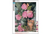 Hobby Tillbehör - CENTRUM Diamond Painting 30*40cm. Cat and flower - 89755
