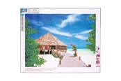 Hobby Tillbehör - CENTRUM Diamond Painting 40*50cm. BEACH WITH HOUSE - 89760