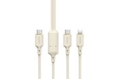 USB-kabel - Dudao L7SF 2in1 cable USB-C - USB-C / Lightning 100W 1.2m - beige - 6976625331062