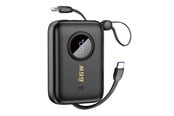PowerBank - Dudao K14 10000mAh power bank with USB-C / Lightning cables - black PowerBank - Svart - 10000 mAh - 6977196681549