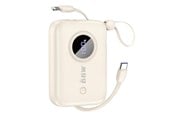 PowerBank - Dudao K14 10000mAh power bank with USB-C / Lightning cables - beige PowerBank - Beige - 10000 mAh - 6977196681556