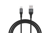 USB-kabel - Dudao L3ST USB-A - USB-C 5A Cable 1.2m Braided - Black - 6976625333035