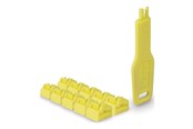 Systemtillbehör - Lindy RJ45 Port Locks Yellow 10x + 1 Key - 47900