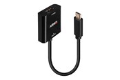 Displaykabel - Lindy - video adapter - 24 pin USB-C to DisplayPort - 21 cm - 43269