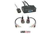 KVM switch - Lindy VGA KVM Switch Compact USB 2.0 Audio 2 Port - KVM / audio / USB switch - 2 ports - 42342