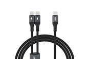 USB-kabel - Dudao L3F 2in1 Cable 100W 1.2m 2 x USB-C - Black - 6976625333493