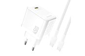 Mobile - Adapters & Chargers - Dudao  A28C 45W GaN Wall Charger + USB-C Cable - White - 6976625334261