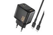 Mobile - Adapters & Chargers - Dudao A28C 45W GaN Wall Charger + USB-C Cable - Black - 6976625334278