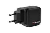 Mobile - Adapters & Chargers - Verbatim Mini GaN Charger 70W 3 Port US plug with EU and UK adaptors - 32229