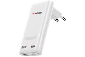 Mobile - Adapters & Chargers - Verbatim Fold 'n' Go GaN Charger 65W EU plug White - 32355