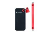 SSD - Verbatim Pocket SSD - 256GB - USB 3.2 Gen 2 - Svart / Röd - 32417