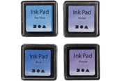 Hobby Tillbehör - Creativ Company - Stamp Ink Blue Shades/Purple 4 pcs. - 285342