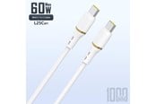 USB-kabel - Dudao L25C USB-C - USB-C Silicone Cable 60W 1m - White - 6976625335879
