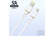 USB-kabel - Dudao  L25T USB-A - USB-C Silicone Cable 5A 1m - White - 6976625335916