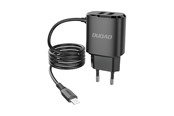 Mobile - Adapters & Chargers - Dudao charger 2x USB with built-in 12W Lightning cable black (A2ProL black) - 6970379610633