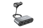 Mobile - Adapters & Chargers - Dudao car charger 2x USB / 3x cigarette lighter splitter black (R1Pro black) - 6973687240547