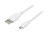 USB-kabel - Deltaco USB-299W - USB cable - USB to Micro-USB Type B - 25 cm - USB-299W