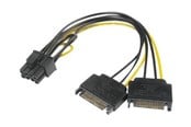 Strömkabel (intern) - Akasa - power adapter - SATA power to 8 pin PCIe power (6+2) - 15 cm - AK-CBPW19-15