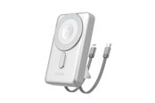 PowerBank - Dudao K29 10000mAh PD 20W MagSafe Powerbank with Metal Case Stand and Built-in USB-C/ Lightning Cables - Silver PowerBank - Silver - 10000 mAh - 6977196680252